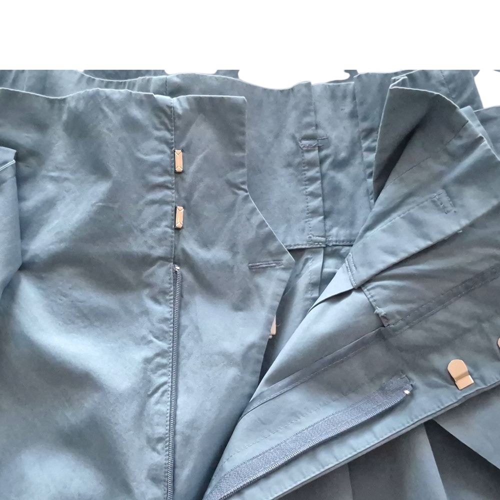 Zara Cropped Twill Paperbag Waist Pants Sz L - Picture 7 of 8
